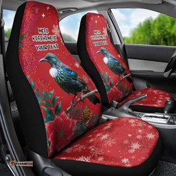 Tui Meri Kirihimete Personalised Car Seat Cover Pohutukawa Flowers Red Motif LT9