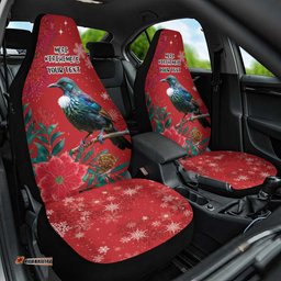 Tui Meri Kirihimete Personalised Car Seat Cover Pohutukawa Flowers Red Motif LT9