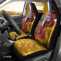 West Eagles ANZAC Personalised Car Seat Cover Lest We Forget Poppy Camo LT9