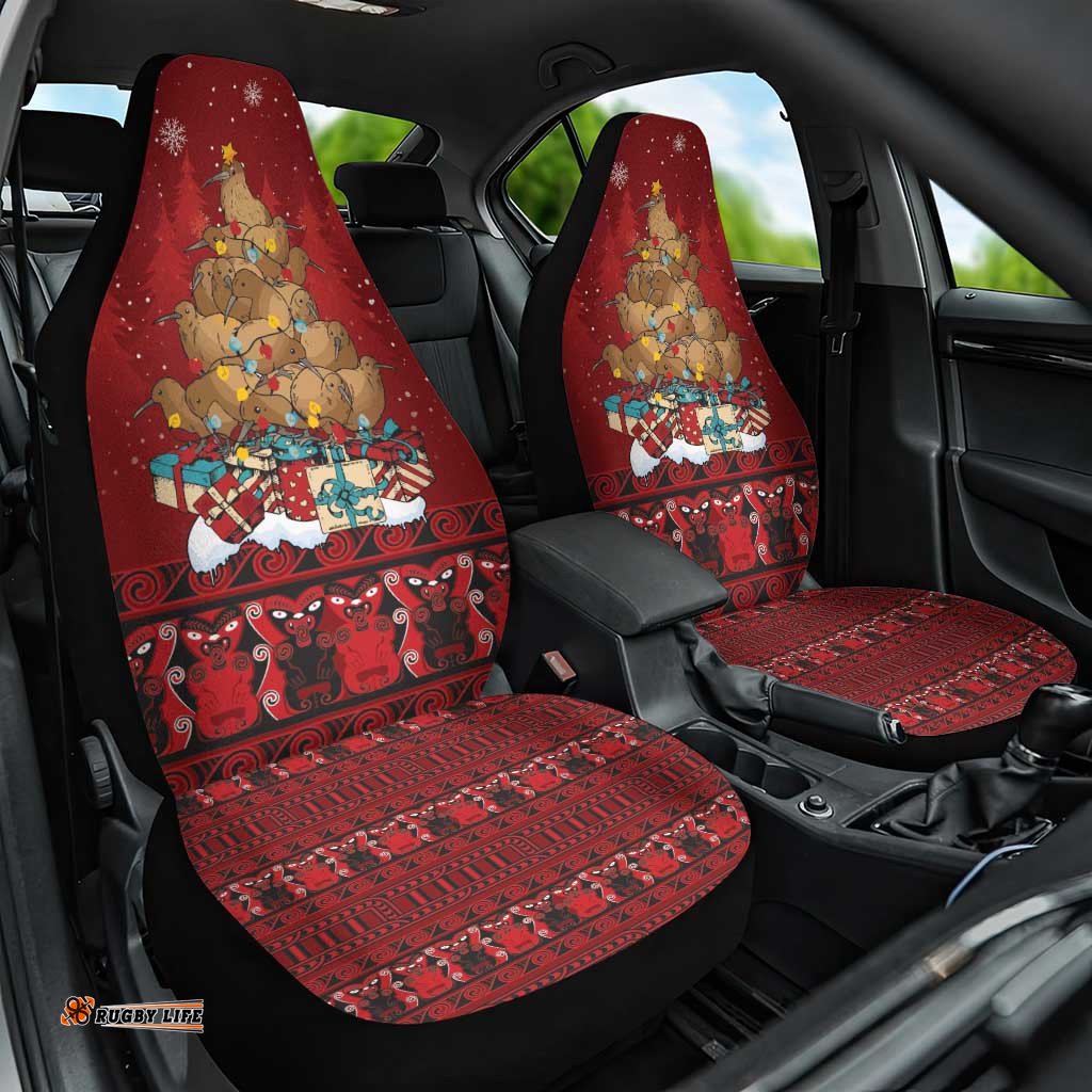 Funny Kiwi Bird Xmas Tree Car Seat Cover New Zealand Tribal Christmas Spirit LT9