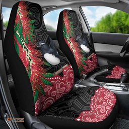 Willie wagtail Australia Car Seat Cover Aussie Bottlebrushes Aboriginal Art LT14