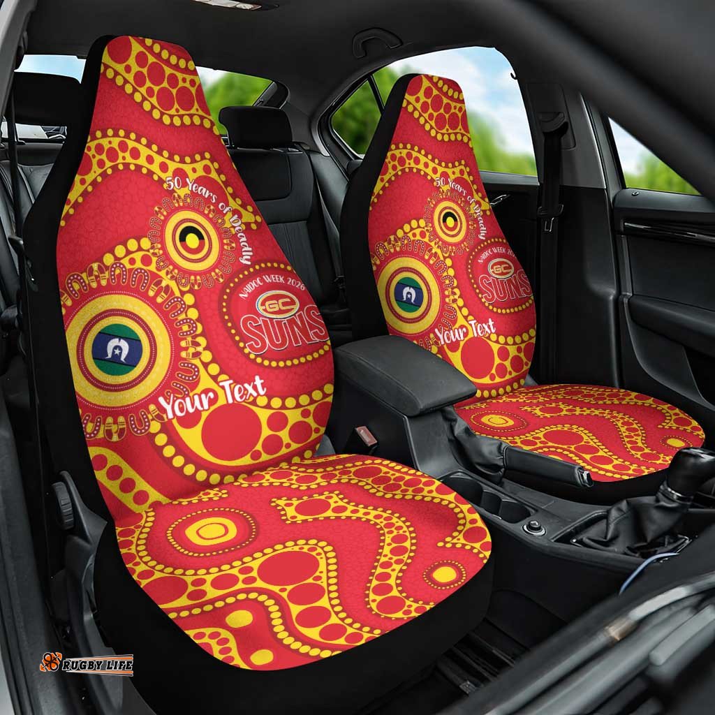 Suns NAIDOC Week 2026 Personalised Car Seat Cover 50 Years of Deadly Aboriginal Art LT14