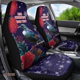 Tui Meri Kirihimete Personalised Car Seat Cover Pohutukawa Flowers Blue Motif LT9