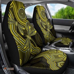 Yellow Indigenous Dragonfly Australia Car Seat Cover Aboriginal Art LT14