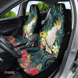 Sulphur-crested Cockatoo New Zealand Car Seat Cover Paua Shell Aotearoa Maori Tropical Flowers LT14