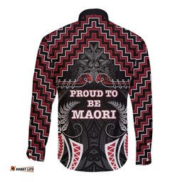 Aotearoa Long Sleeve Button Shirt Proud To Be Maori LT05