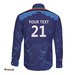 Afghan Atalans Cricket Custom Long Sleeve Button Shirt Afghanistan Map with Sporty Style LT9