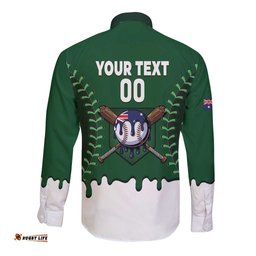 Australia 2026 Baseball Custom Long Sleeve Button Shirt Go Aussie Drip Style LT14
