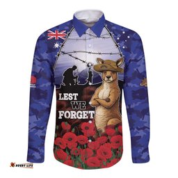 ANZAC Day Long Sleeve Button Shirt Lest We Forget DT05