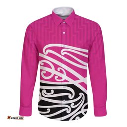 All Pink New Zealand Kowhai Ngutukak Long Sleeve Button Shirt LT9