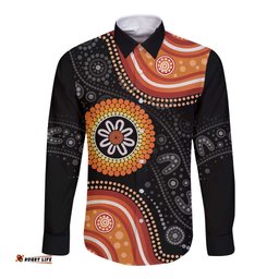 Australia Aboriginal Art Long Sleeve Button Shirt Indigenous Proud LT14