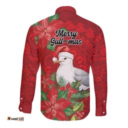 Australian Silver Gull Long Sleeve Button Shirt Aboriginal Inspired Christmas LT9