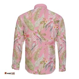 Australia Galah Cockatoo Long Sleeve Button Shirt Eolophus Soseicapilla Couple Seamless Style LT14