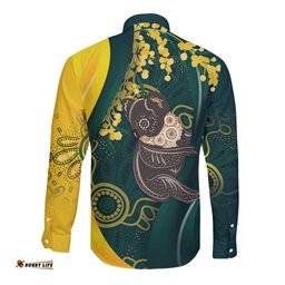 Australia Day Long Sleeve Button Shirt Koala Aboriginal Art LT7