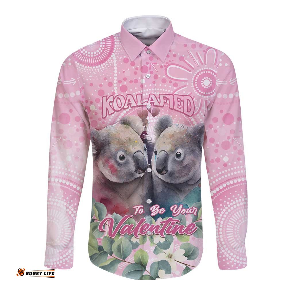 Australia Koala Valentine's Day Long Sleeve Button Shirt Koalified To Be Your Valentine LT14