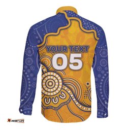 Custom Eagles Football Long Sleeve Button Shirt Aboriginal Dot Art Pattern DT05