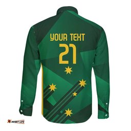 Australia Kangaroo Custom Long Sleeve Button Shirt Aussie National Color Sporty Pattern LT9