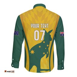 Australia Socceroos Custom Long Sleeve Button Shirt 2026 Forever Golden LT7