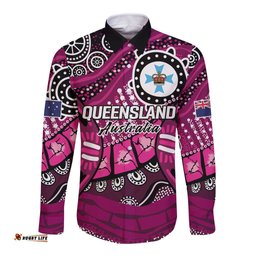 Australia Queensland Audax at Fidelis Long Sleeve Button Shirt LT9