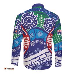 Australia New South Wales Long Sleeve Button Shirt NSW Orta Recens Quam Pura Nites LT9