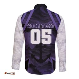 Custom Fremantle Football Long Sleeve Button Shirt Dockers Anchor Sporty Style DT05