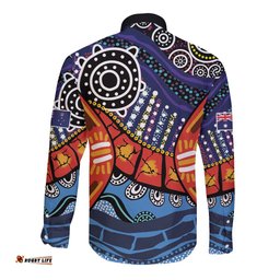 Australia Victoria State Long Sleeve Button Shirt Peace and Prosperity LT9