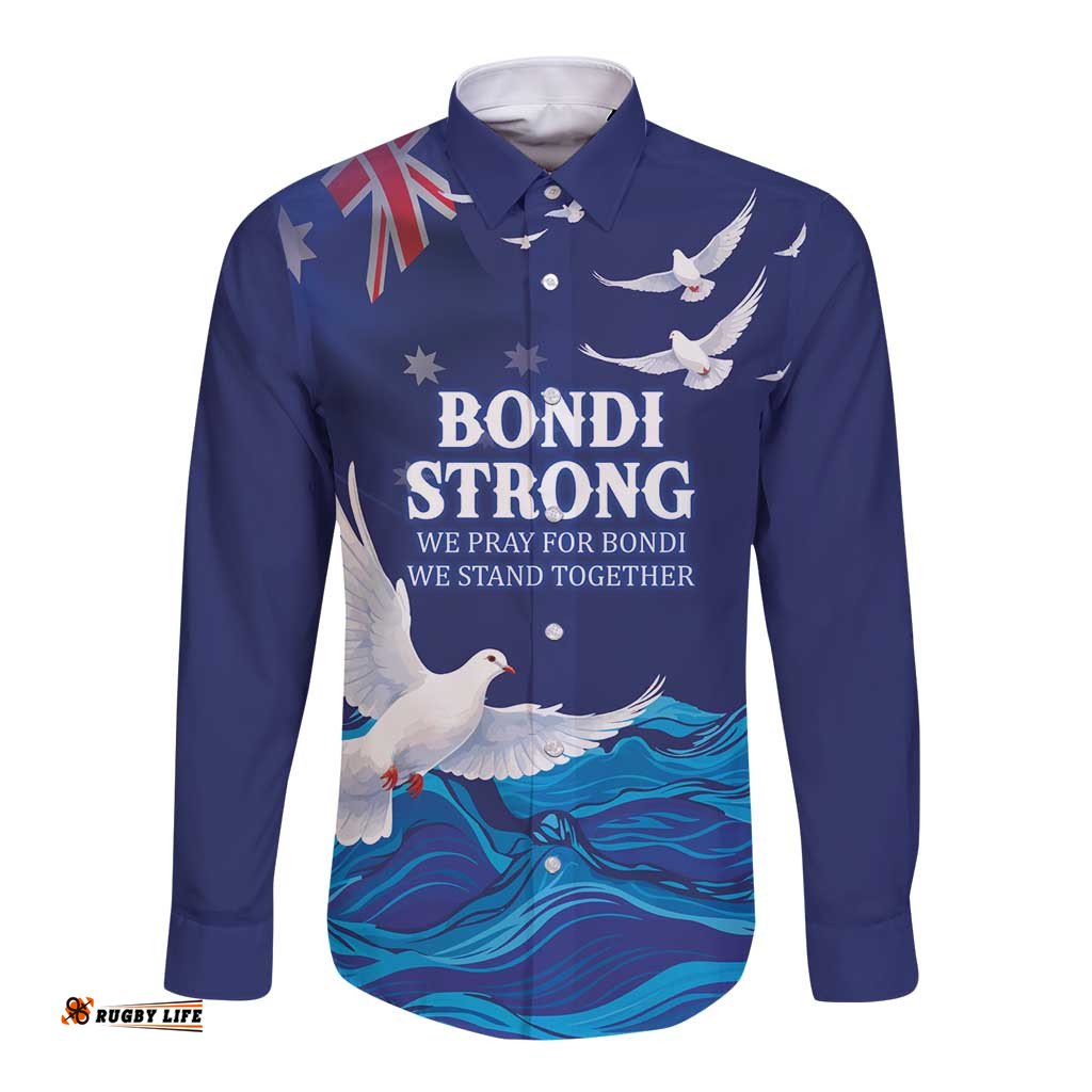 Bondi Beach Pray For Australia Personalised Long Sleeve Button Shirt LT9