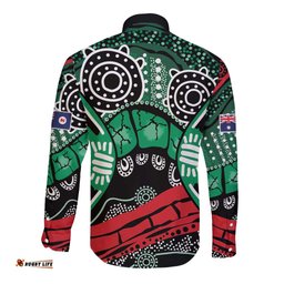 Australia Tasmania State Long Sleeve Button Shirt Ubertas et Fidelitas LT9