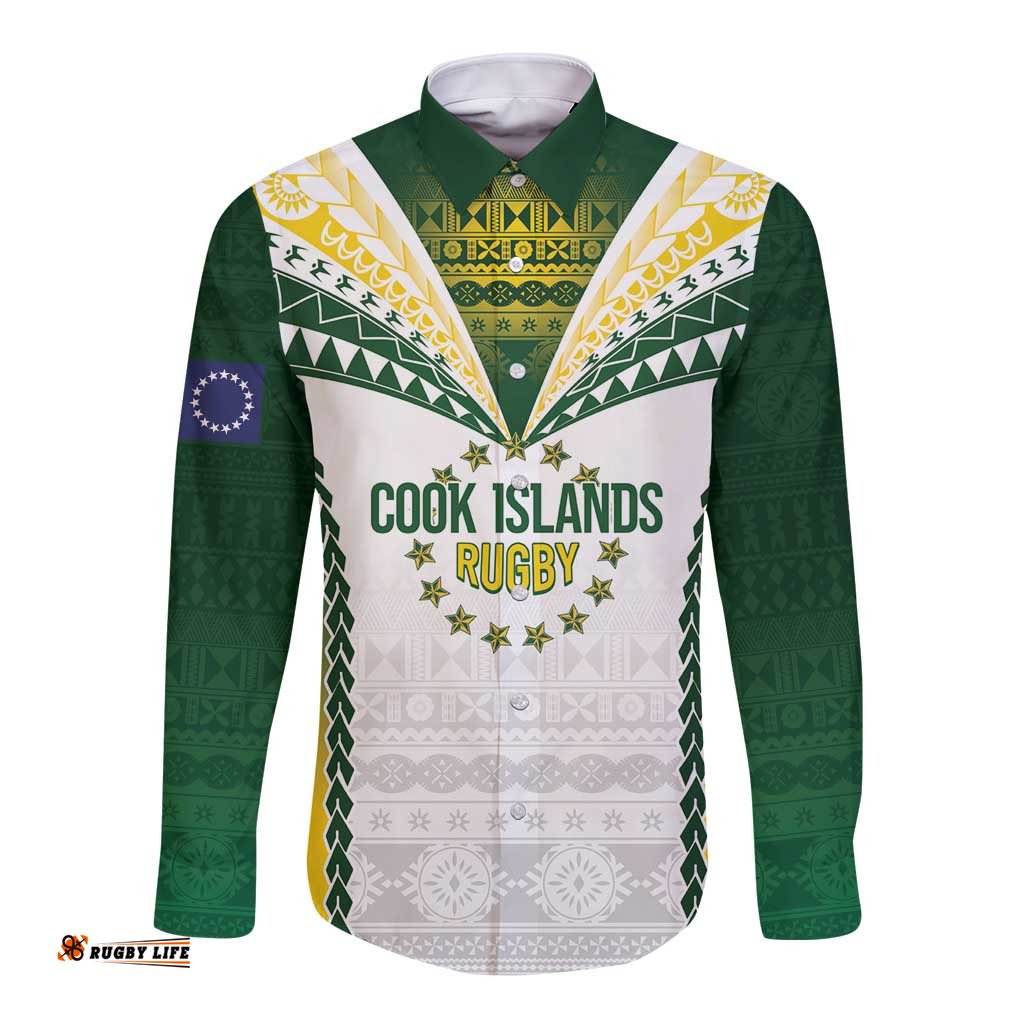 Cook Islands Rugby Custom Long Sleeve Button Shirt Kuki's Aitu Champions LT7