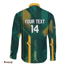 Australia Socceroos 2026 Custom Long Sleeve Button Shirt Go Aussie Kangaroo National Color LT14