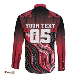 Custom Essendon Go Bombers Long Sleeve Button Shirt Don The Sash DT05