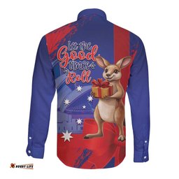 Happy Boxing Day Australia Long Sleeve Button Shirt Let The Good Time Roll! LT14