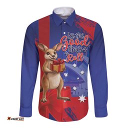 Happy Boxing Day Australia Long Sleeve Button Shirt Let The Good Time Roll! LT14