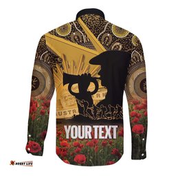 Personalised Australia Matildas ANZAC Day Long Sleeve Button Shirt Last Post Poppy Lest We Forget LT14
