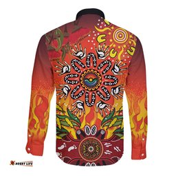NAIDOC Week 2026 Long Sleeve Button Shirt 50 Years of Deadly Aboriginal Dot Art LT9