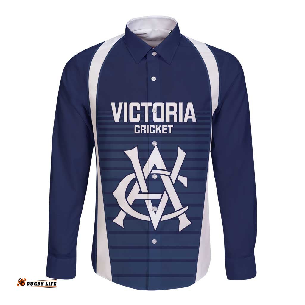 Custom Victoria Cricket Long Sleeve Button Shirt Go Champions - Sporty Style LT14