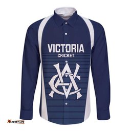 Custom Victoria Cricket Long Sleeve Button Shirt Go Champions - Sporty Style LT14