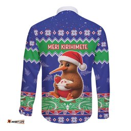 New Zealand Christmas Long Sleeve Button Shirt Have Yourself A Kiwi-tastic Christmas LT05