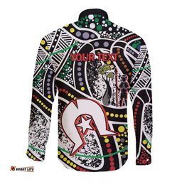NAIDOC 50 Years of Deadly Personalised Long Sleeve Button Shirt Aboriginal Dot Art LT9