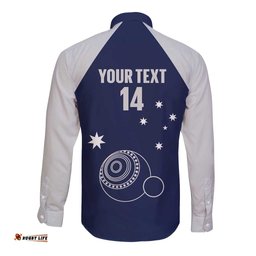 Custom Victoria Bowls Australia Long Sleeve Button Shirt Go Champions Garden State LT14
