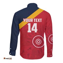 Custom South Australia Cricket Long Sleeve Button Shirt Go Champions - Aboriginal Art LT14