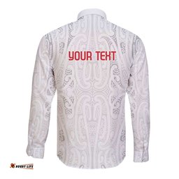 New Zealand Maori Heart Tribal Personalised Long Sleeve Button Shirt Polynesian Patterns LT9