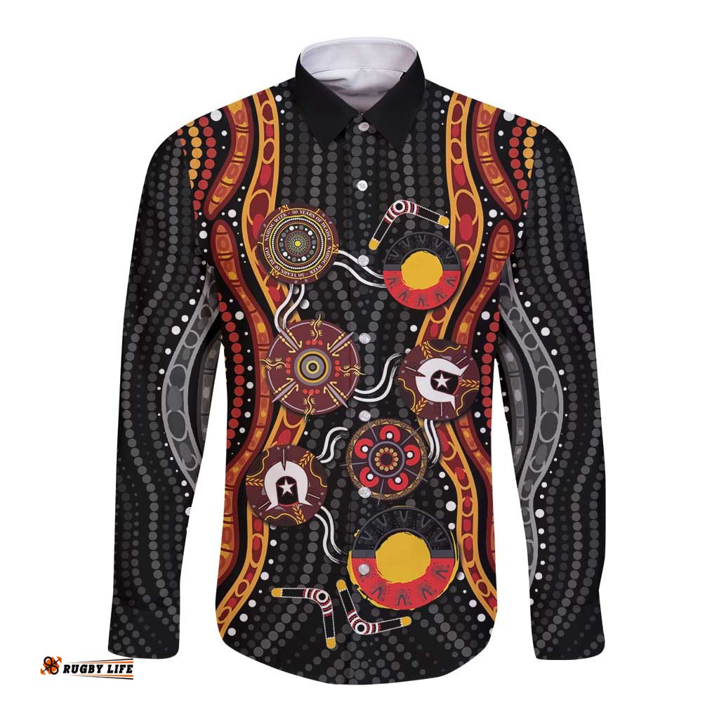 NAIDOC Week 2026 Long Sleeve Button Shirt Together We Rise Together We Stay Deadly LT9