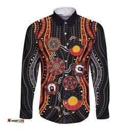 NAIDOC Week 2026 Long Sleeve Button Shirt Together We Rise Together We Stay Deadly LT9