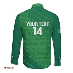 Custom Ireland Cricket Long Sleeve Button Shirt Irish Celtic Knot - National Color LT14