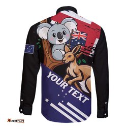 Personalised Australia Kangaroo Koala Together Long Sleeve Button Shirt Special Edition LT01