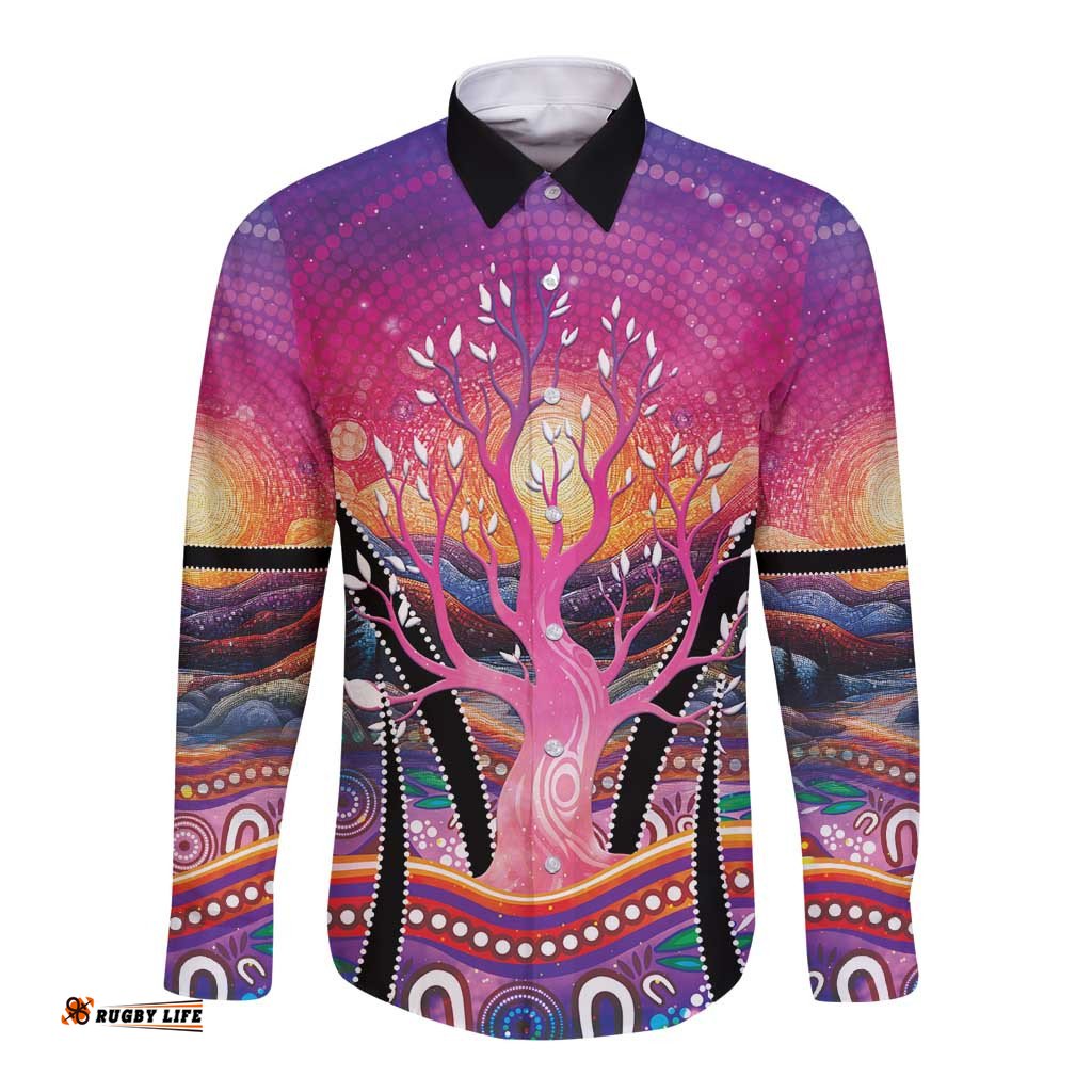 NAIDOC Week 2026 Long Sleeve Button Shirt Eternal Spirit Tree LT05