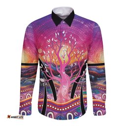 NAIDOC Week 2026 Long Sleeve Button Shirt Eternal Spirit Tree LT05