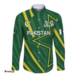 Pakistan Cricket Custom Long Sleeve Button Shirt Shaheen Falcon Go Champions LT9