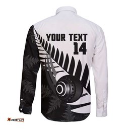 New Zealand Lawn Bowls Custom Long Sleeve Button Shirt Aotearoa Silver Fern LT14